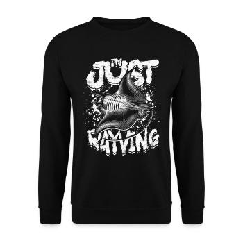 Raie manta, raie pastenague, je ne fais que rayer - Sweat-shirt Unisexe - noir - Devant - Alina (178cm) & Michal (187cm)