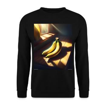 Leckere Bananenfrüchte - Unisex Pullover - Schwarz - Vorne - Alina (178cm) & Michal (187cm)