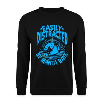 Mantarochen facilement distrait par les raies manta - Sweat-shirt Unisexe - noir - Devant - Alina (178cm) & Michal (187cm)