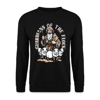 Schafhirte Schäferei Guardians of the Flock - Unisex Pullover - Schwarz - Vorne - Alina (178cm) & Michal (187cm)