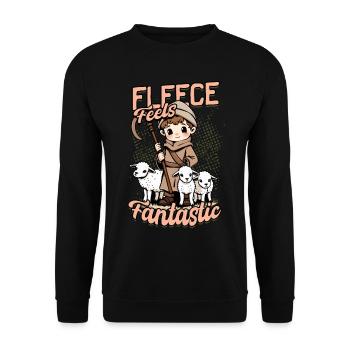 Schafhirte Schäferei Schafe Hirte - Unisex Pullover - Schwarz - Vorne - Alina (178cm) & Michal (187cm)
