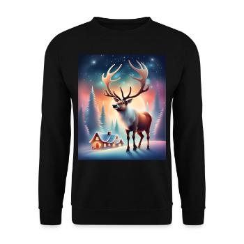 Village du Père Noël rennes - Sweat-shirt Unisexe - noir - Devant - Alina (178cm) & Michal (187cm)