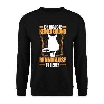 Gerbil No Reason Rodent Gerbil - Unisex Sweatshirt - black - Front - Alina (178cm) & Michal (187cm)