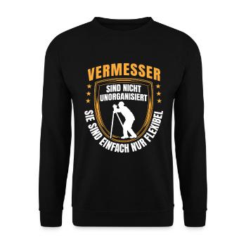 Surveyor is flexible Land surveyor - Unisex Sweatshirt - black - Front - Alina (178cm) & Michal (187cm)