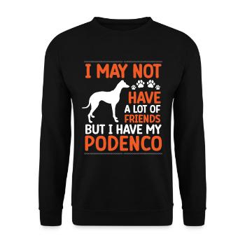Podenco is my friend greyhound Podenco - Unisex Sweatshirt - black - Front - Alina (178cm) & Michal (187cm)