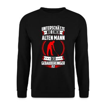 Nettoyeur de bâtiment vieil homme nettoyeur de vitres - Sweat-shirt Unisexe - noir - Devant - Alina (178cm) & Michal (187cm)