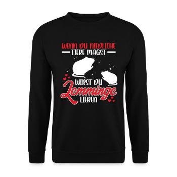 You'll like lemmings Vole lemming - Unisex Sweatshirt - black - Front - Alina (178cm) & Michal (187cm)