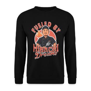 Hibachi Fueled By Hibachi And Dreams - Unisex Pullover - Schwarz - Vorne - Alina (178cm) & Michal (187cm)