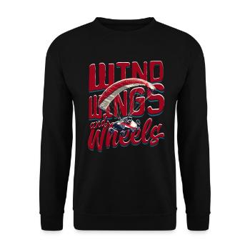 Paramotoring Wind Wings And Wheels - Unisex Sweatshirt - black - Front - Alina (178cm) & Michal (187cm)