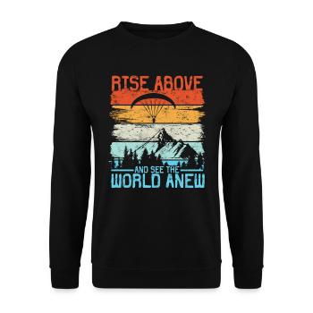 Le paramoteur s’élève au-dessus et voit le monde sous un nouveau jour - Sweat-shirt Unisexe - noir - Devant - Alina (178cm) & Michal (187cm)