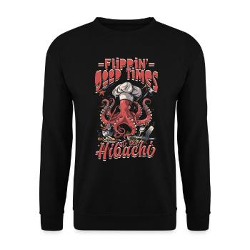 Hibachi Teppanyaki Japanese Cuisine - Unisex Sweatshirt - black - Front - Alina (178cm) & Michal (187cm)