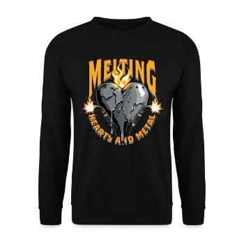 Welder Welding Professional Melting Hearts And Metal - Unisex Sweatshirt - black - Front - Alina (178cm) & Michal (187cm)