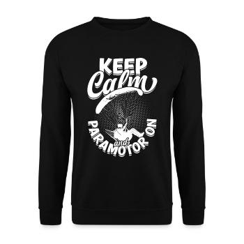 Paramotoring Keep Calm And Paramotor On - Unisex Sweatshirt - black - Front - Alina (178cm) & Michal (187cm)