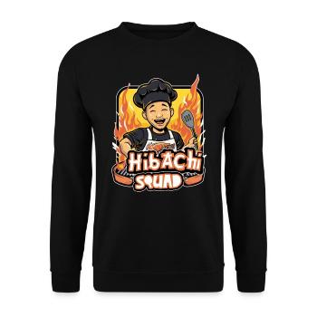 Hibachi Squad Teppanyaki Japanese Cuisine - Unisex Sweatshirt - black - Front - Alina (178cm) & Michal (187cm)