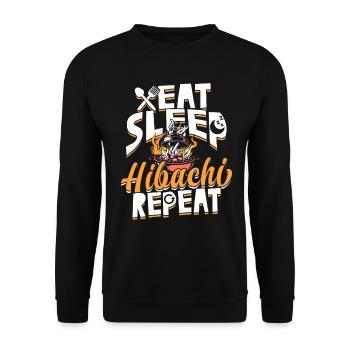 Hibachi Teppanyaki Japanese Cuisine - Unisex Sweatshirt - black - Front - Alina (178cm) & Michal (187cm)
