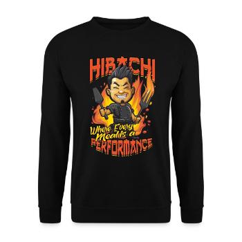 Hibachi Where Every Meal Is A Performance - Unisex Pullover - Schwarz - Vorne - Alina (178cm) & Michal (187cm)