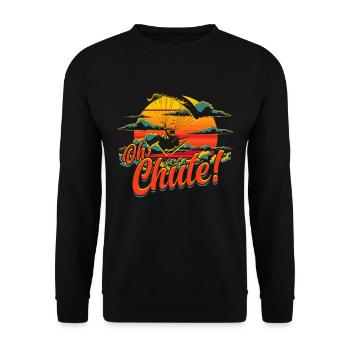 Paramotoring Motorschirm Oh Chute! - Unisex Sweatshirt - black - Front - Alina (178cm) & Michal (187cm)