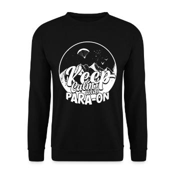 Paramotoring Paramotor Keep Calm And Para On - Unisex Sweatshirt - black - Front - Alina (178cm) & Michal (187cm)