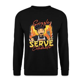 Hibachi Sizzle Serve Celebrate - Unisex Sweatshirt - black - Front - Alina (178cm) & Michal (187cm)