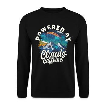 Paramotoring Powered By Clouds And Caffeine - Unisex Sweatshirt - black - Front - Alina (178cm) & Michal (187cm)