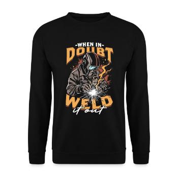 Welder When In Doubt Weld It Out - Unisex Sweatshirt - black - Front - Alina (178cm) & Michal (187cm)
