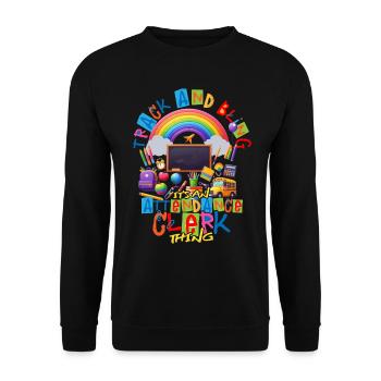 Sekretärin Für Anwesenheit Attendance Clerk Thing - Unisex Pullover - Schwarz - Vorne - Alina (178cm) & Michal (187cm)