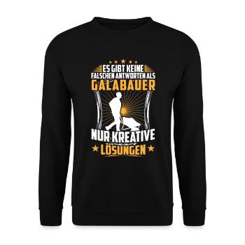 Galabauer keine falsche Antwort Landschaftsbauer - Unisex Pullover - Schwarz - Vorne - Alina (178cm) & Michal (187cm)