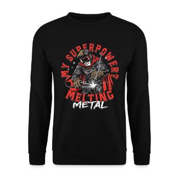 Le soudeur est mon superpouvoir ? Fusion du métal - Sweat-shirt Unisexe - noir - Devant - Alina (178cm) & Michal (187cm)