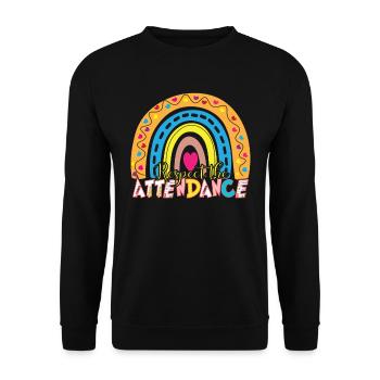 Sekretärin Für Anwesenheit Respect The Attendance - Unisex Pullover - Schwarz - Vorne - Alina (178cm) & Michal (187cm)