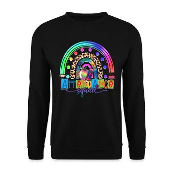 Sekretärin Für Anwesenheit Attendance Squad - Unisex Pullover - Schwarz - Vorne - Alina (178cm) & Michal (187cm)