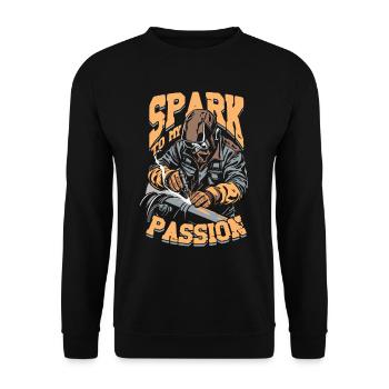 Welder Welding Specialist Spark To my Passion - Unisex Sweatshirt - black - Front - Alina (178cm) & Michal (187cm)