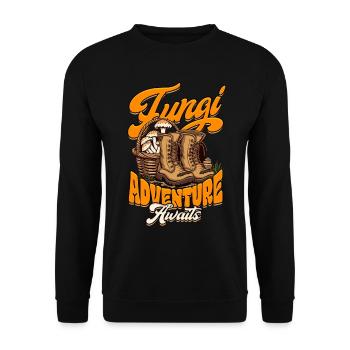 Collectionneur de champignons L’aventure des champignons des cultivateurs de champignons vous attend - Sweat-shirt Unisexe - noir - Devant - Alina (178cm) & Michal (187cm)