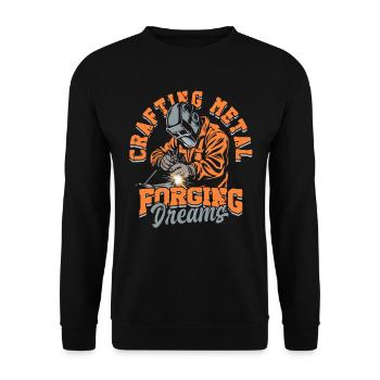 Soudeur Artisanat Forgeage Métal Rêves - Sweat-shirt Unisexe - noir - Devant - Alina (178cm) & Michal (187cm)