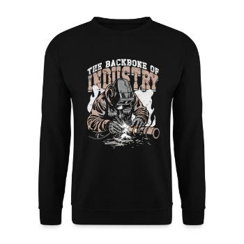Welder Welding Professional The Backbone Of Industry - Unisex Sweatshirt - black - Front - Alina (178cm) & Michal (187cm)
