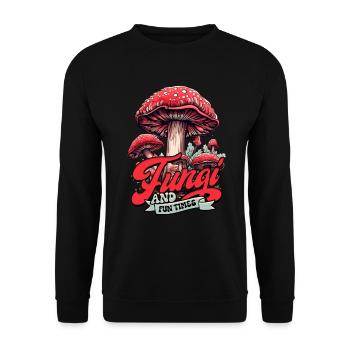 Mushroom Pickers Mushroom Growers Fungi And Fun Times - Unisex Sweatshirt - black - Front - Alina (178cm) & Michal (187cm)