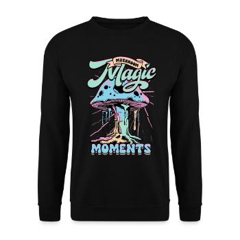 Mushroom Pickers Mushroom Growers Mushroom Magic Moments - Unisex Sweatshirt - black - Front - Alina (178cm) & Michal (187cm)