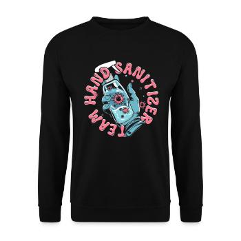 Kemphobia Mysophobia Team Hand Sanitizer - Unisex Sweatshirt - black - Front - Alina (178cm) & Michal (187cm)