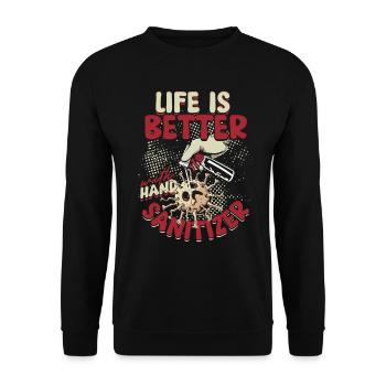 Nuclear phobia Mysophobia - Unisex Sweatshirt - black - Front - Alina (178cm) & Michal (187cm)
