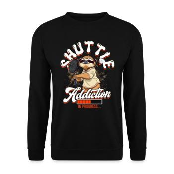 Badminton Shuttle Addiction In Progress - Unisex Sweatshirt - black - Front - Alina (178cm) & Michal (187cm)