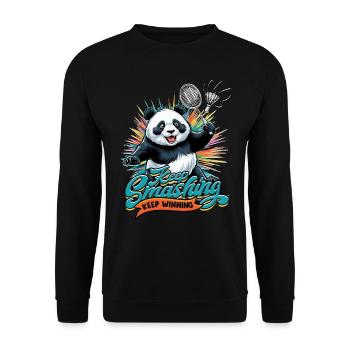 Badminton Keep smashing keep winning - Unisex Pullover - Schwarz - Vorne - Alina (178cm) & Michal (187cm)