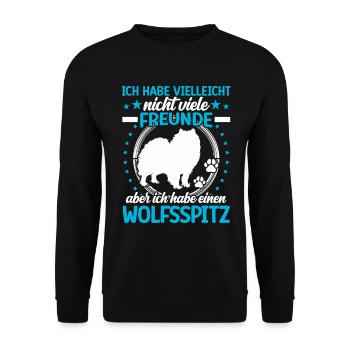 Wolfspitz is my friend Keeshond - Unisex Sweatshirt - black - Front - Alina (178cm) & Michal (187cm)