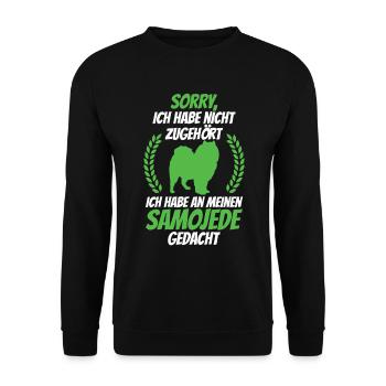 Thought of Samoyed, Samoyed Spitz, Samoyed - Unisex Sweatshirt - black - Front - Alina (178cm) & Michal (187cm)