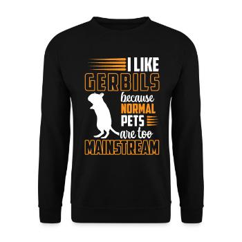 Gerbille Rongeur normal de compagnie Gerbille - Sweat-shirt Unisexe - noir - Devant - Alina (178cm) & Michal (187cm)