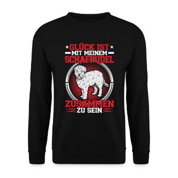 Bei meinem Schafpudel sein Hütepudel - Unisex Pullover - Schwarz - Vorne - Alina (178cm) & Michal (187cm)