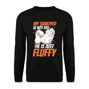 Samojede ist nicht dick Samojedenspitz Samojede - Unisex Pullover - Schwarz - Vorne - Alina (178cm) & Michal (187cm)