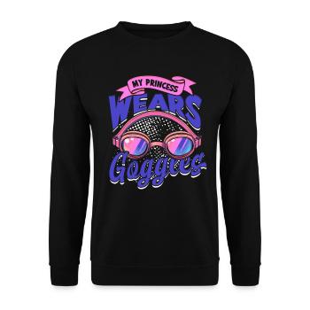 Synchronschwimmen My Princess Wears Goggles - Unisex Pullover - Schwarz - Vorne - Alina (178cm) & Michal (187cm)