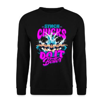 Les poussins synchronisés le font mieux Nage synchronisée - Sweat-shirt Unisexe - noir - Devant - Alina (178cm) & Michal (187cm)