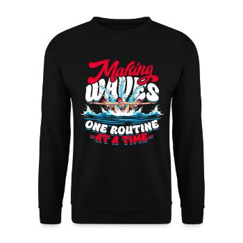 Natation synchronisée Faire des vagues Une routine - Sweat-shirt Unisexe - noir - Devant - Alina (178cm) & Michal (187cm)