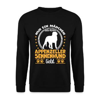 Fille aime Chien de montagne Chien de montagne Appenzeller - Sweat-shirt Unisexe - noir - Devant - Alina (178cm) & Michal (187cm)