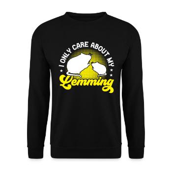 Lemming Vole Likes only lemming - Unisex Sweatshirt - black - Front - Alina (178cm) & Michal (187cm)